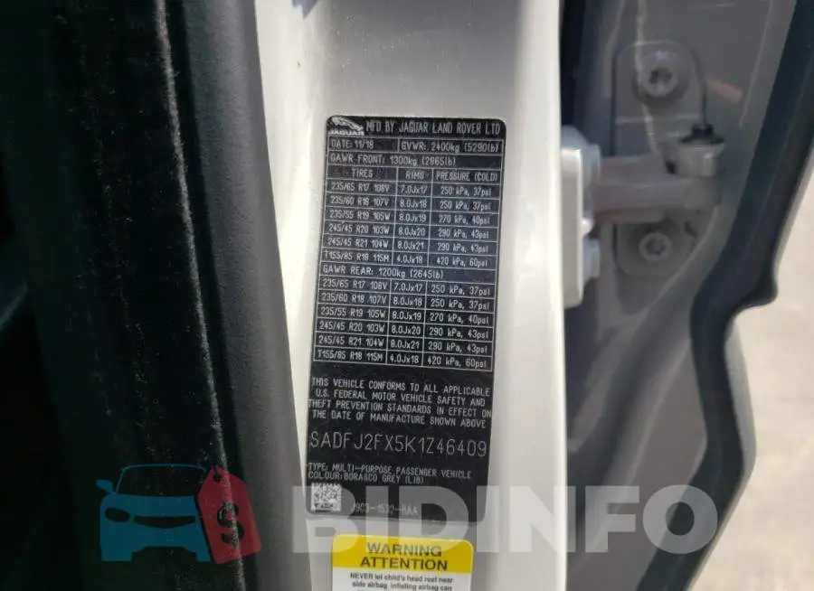 SADFJ2FX5K1Z46409 Photo# 10