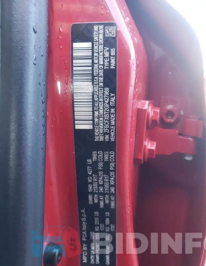 ZFBCFXBT2GP427969 Photo# 10