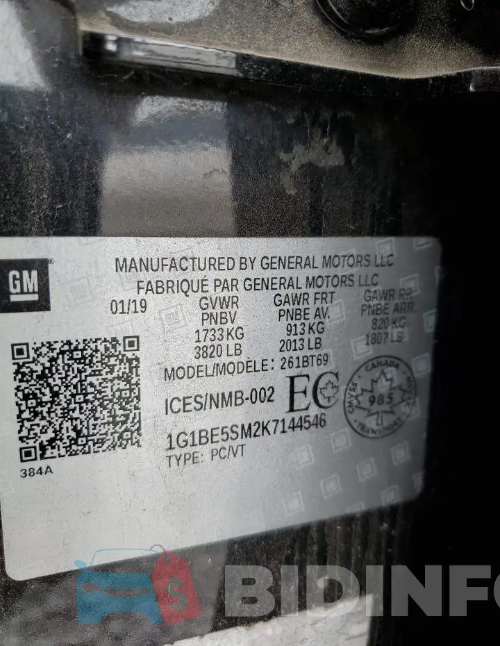 1G1BE5SM2K7144546 Photo# 10