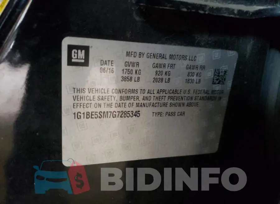 1G1BE5SM7G7285345 Photo# 10