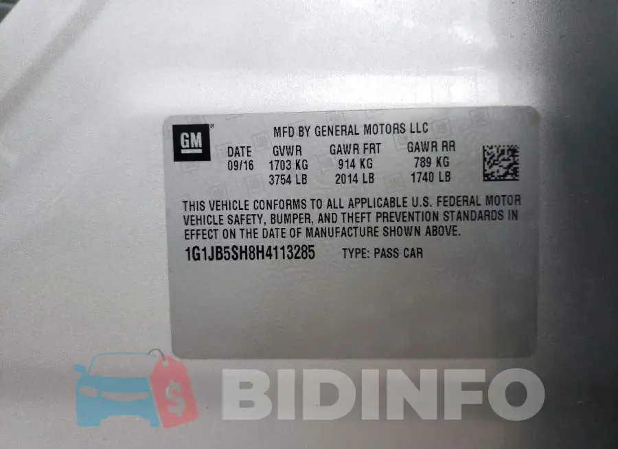 1G1JB5SH8H4113285 Photo# 10