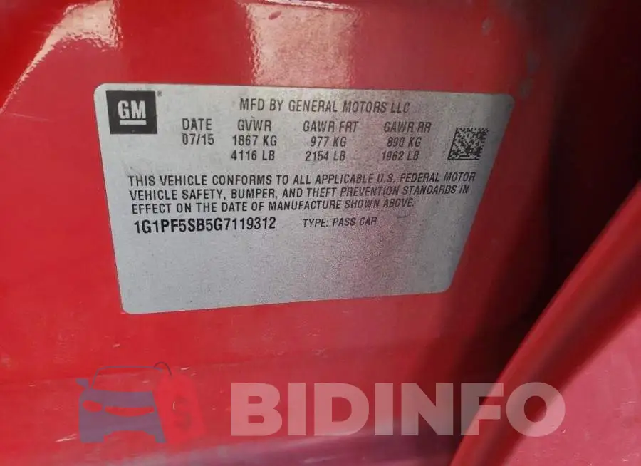 1G1PF5SB5G7119312 Photo# 10