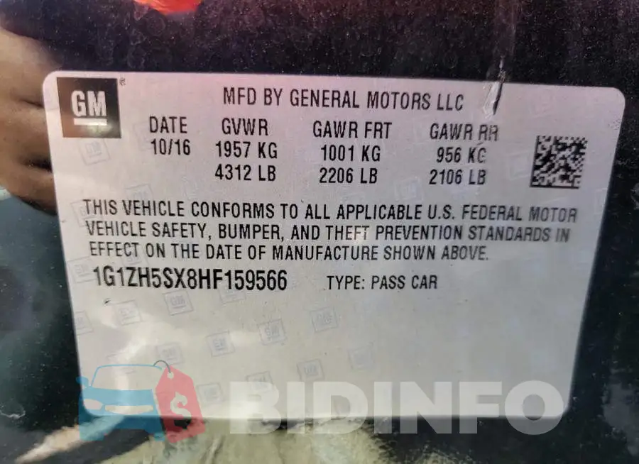 1G1ZH5SX8HF159566 Photo# 10