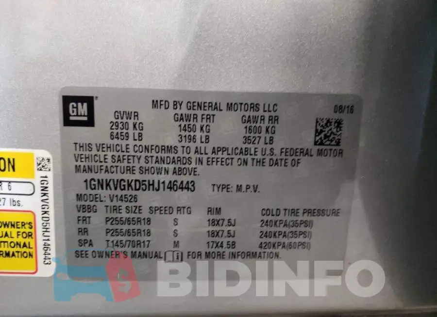 1GNKVGKD5HJ146443 Photo# 10
