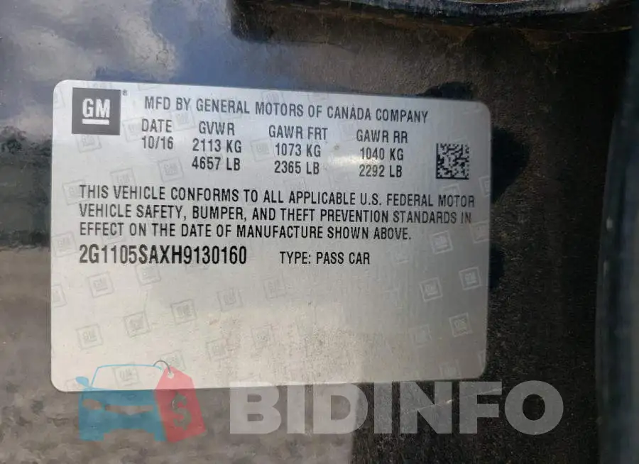 2G1105SAXH9130160 Photo# 10