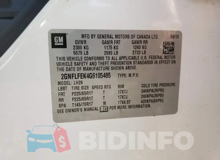 2GNFLFEK4G6105485 Photo# 10