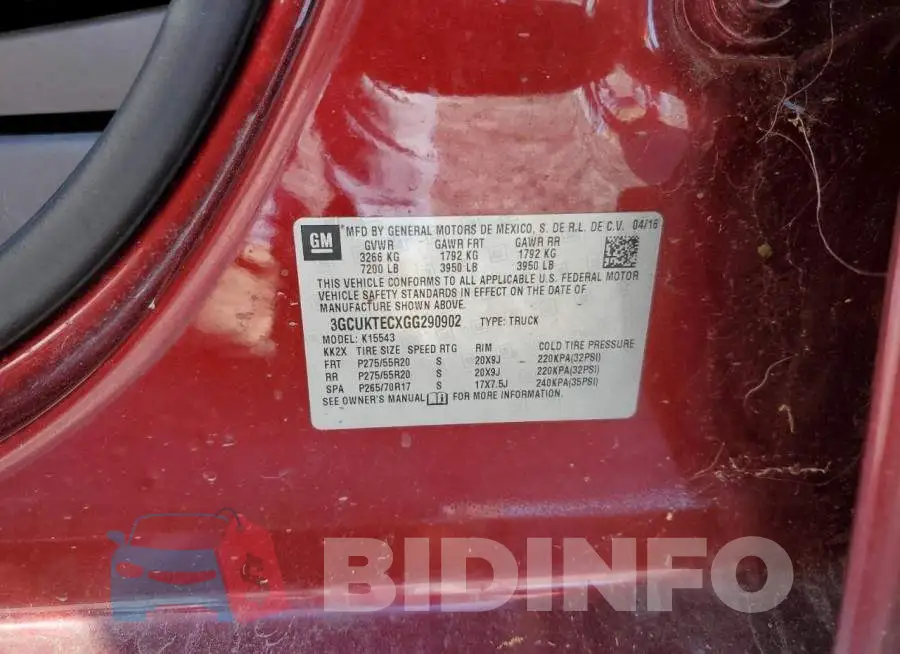 3GCUKTECXGG290902 Photo# 10