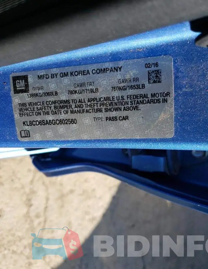 KL8CD6SA6GC602560 Photo# 10