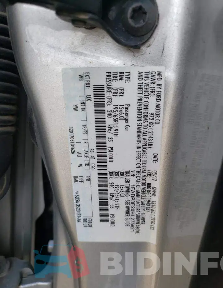 1FADP3E20HL275621 Photo# 10