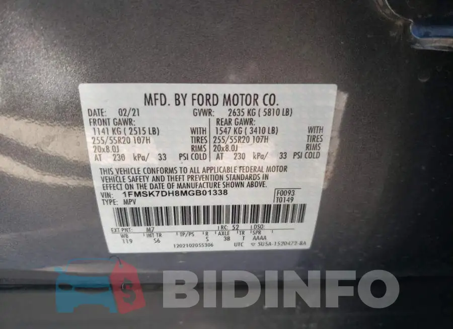 1FMSK7DH8MGB01338 Photo# 10