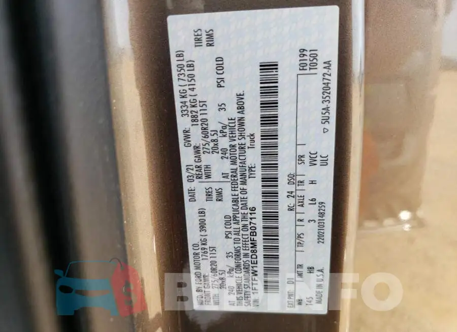 1FTFW1ED8MFB07116 Photo# 10