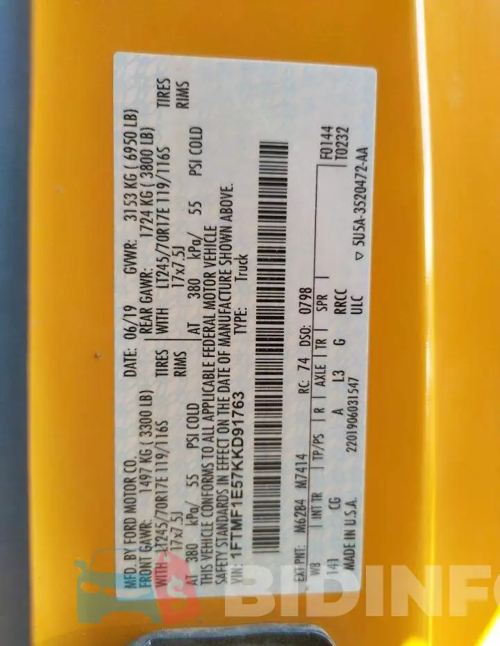 1FTMF1E57KKD91763 Photo# 10