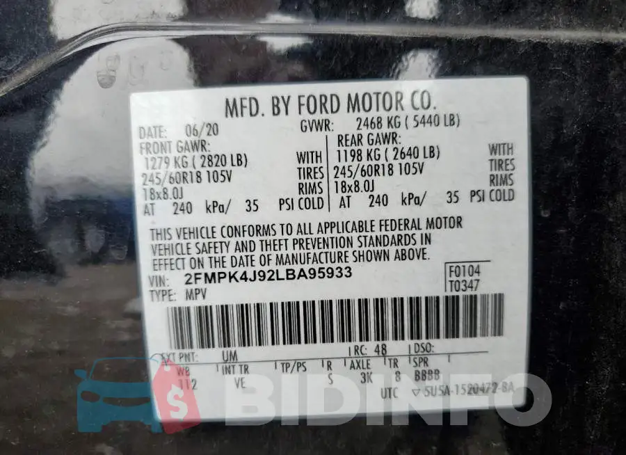 2FMPK4J92LBA95933 Photo# 10