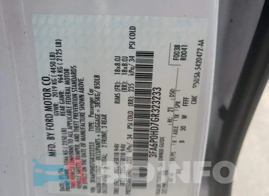 3FA6P0HD7GR323233 Photo# 10