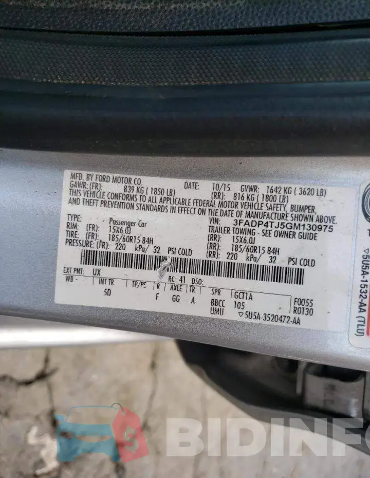 3FADP4TJ5GM130975 Photo# 10