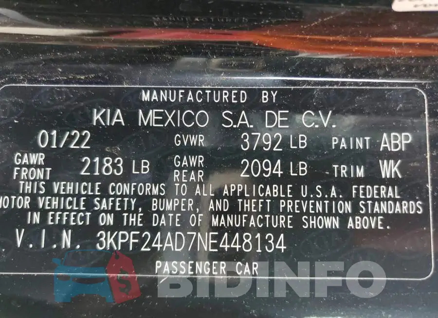 3KPF24AD7NE448134 Photo# 10