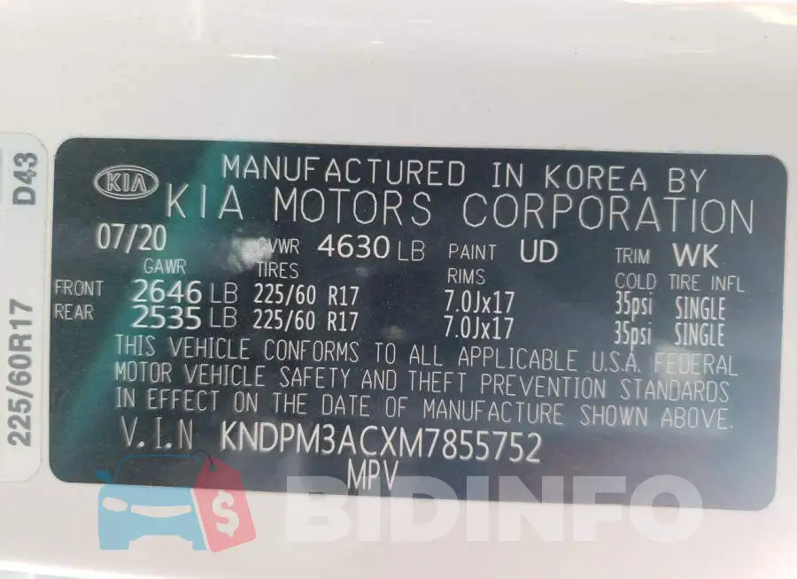 KNDPM3ACXM7855752 Photo# 10