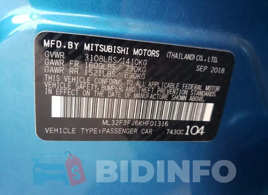 ML32F3FJ6KHF01316 Photo# 10