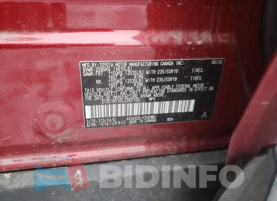 2T3C1RFV5LC067132 Photo# 10