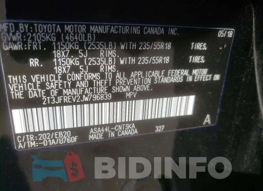 2T3JFREV2JW796839 Photo# 10