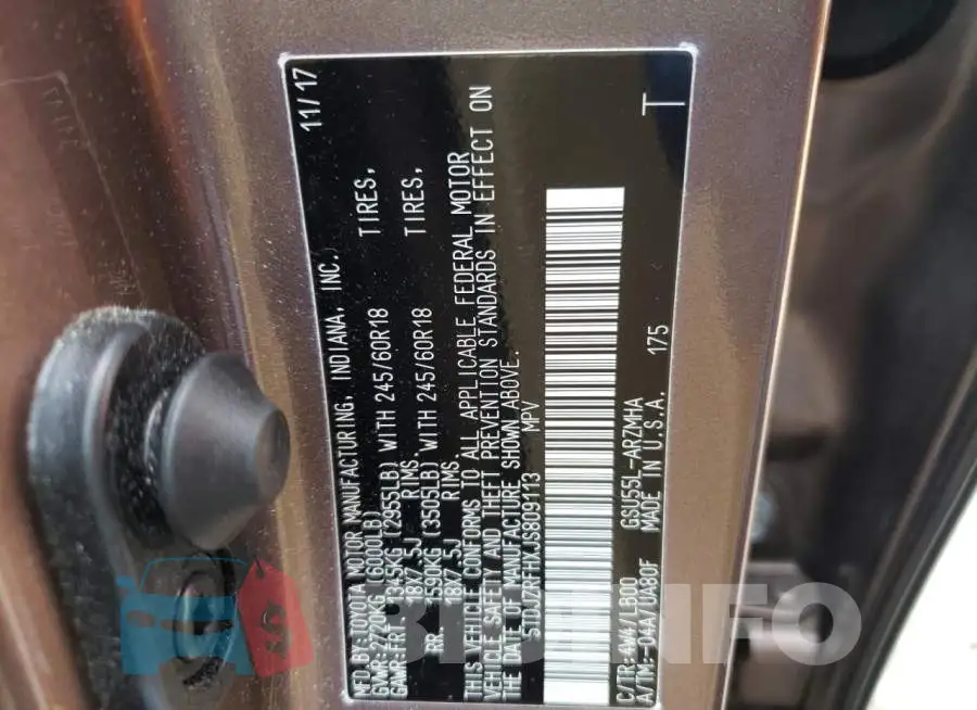 5TDJZRFHXJS809113 Photo# 10