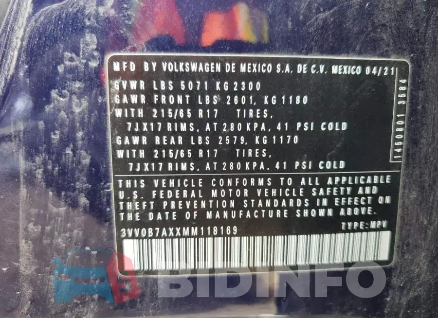3VV0B7AXXMM118169 Photo# 10