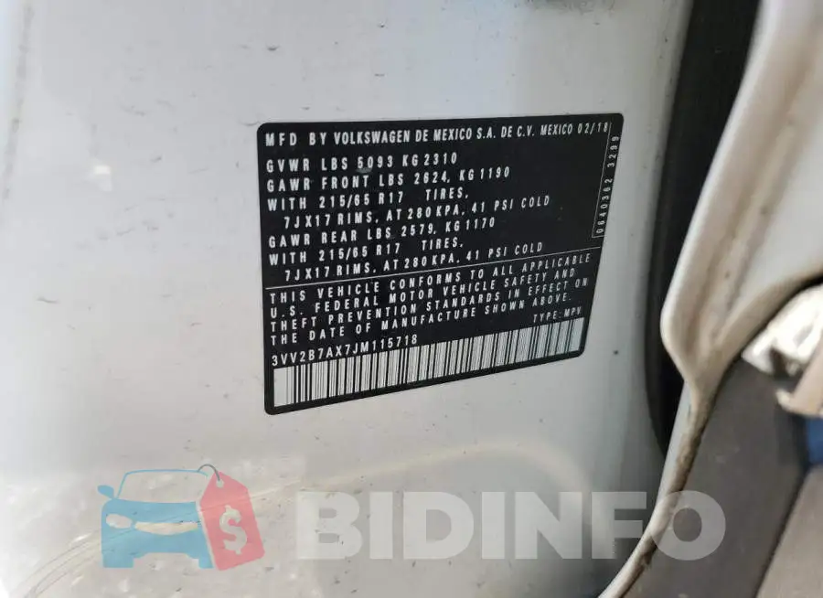 3VV2B7AX7JM115718 Photo# 10