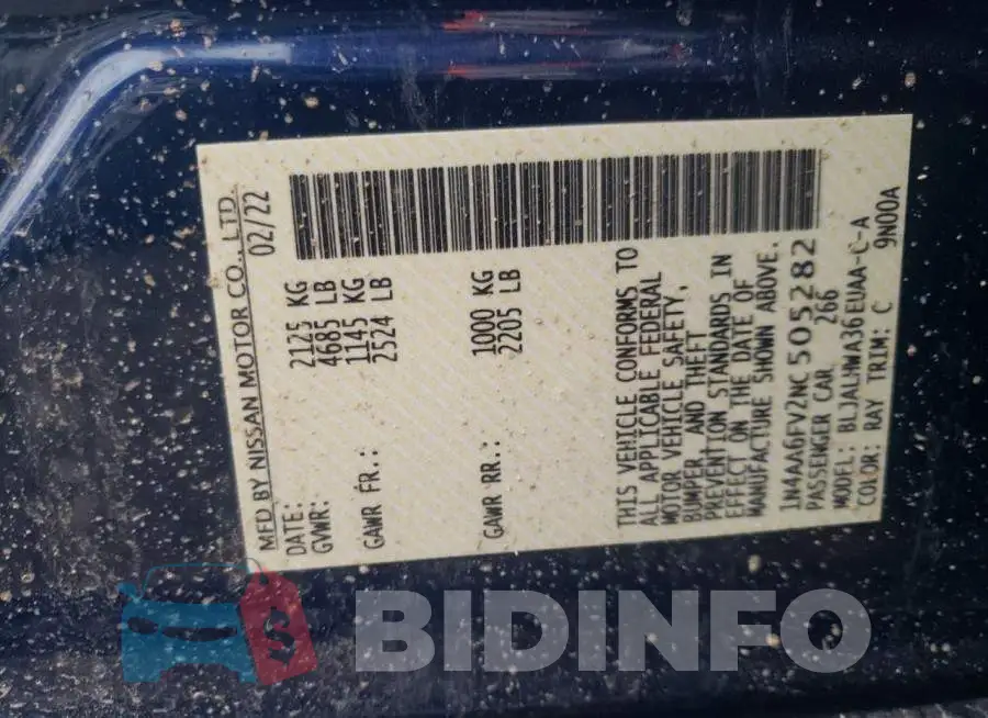 1N4AA6FV2NC505282 Photo# 10