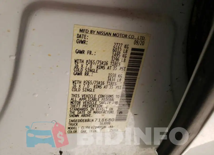 1N6ED0EB8LN718680 Photo# 10