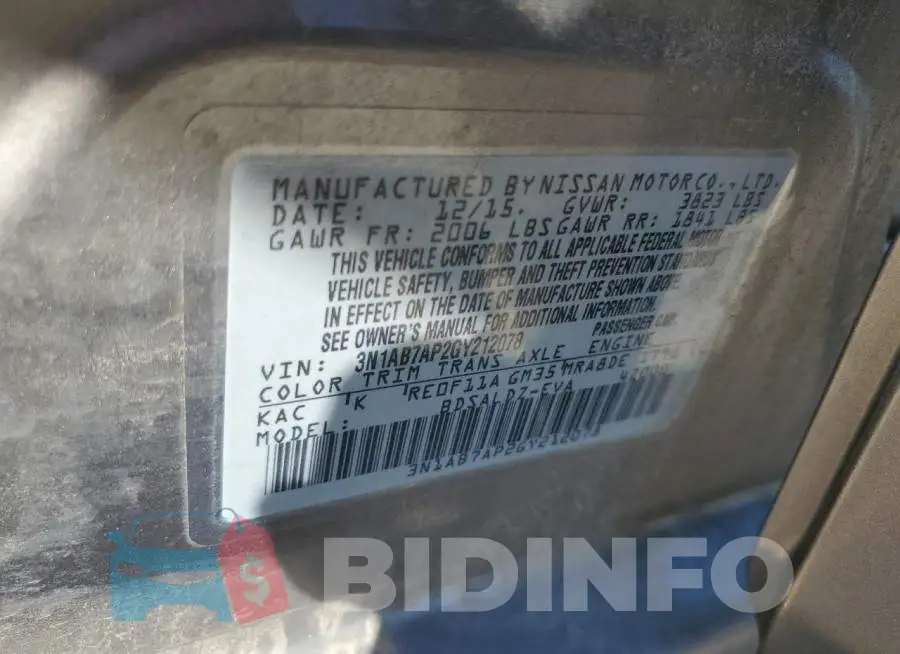 3N1AB7AP2GY212078 Photo# 10