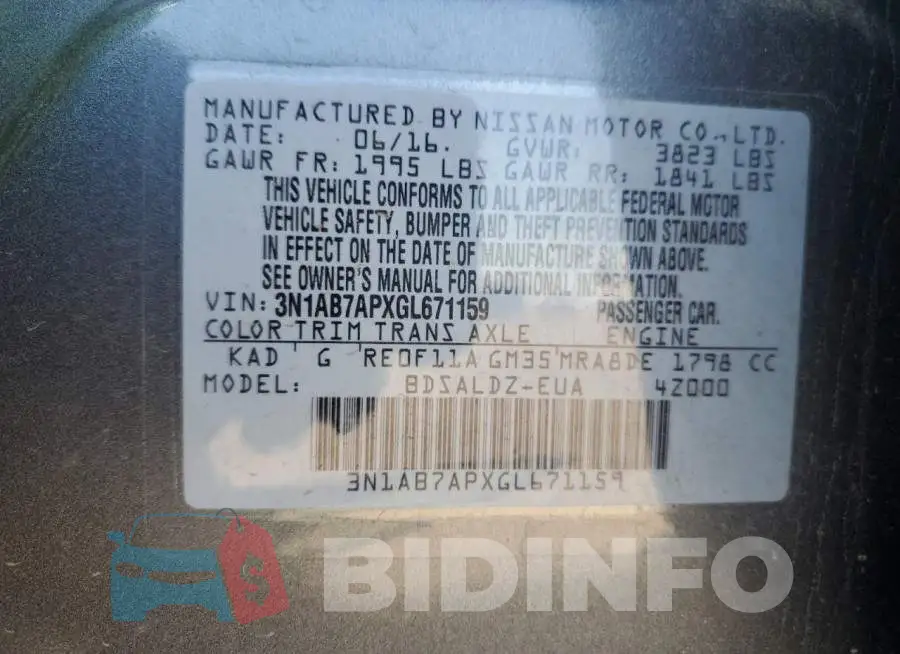 3N1AB7APXGL671159 Photo# 10