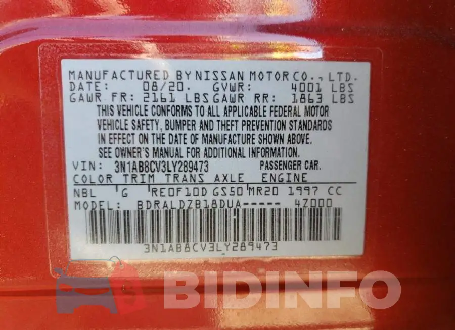 3N1AB8CV3LY289473 Photo# 10