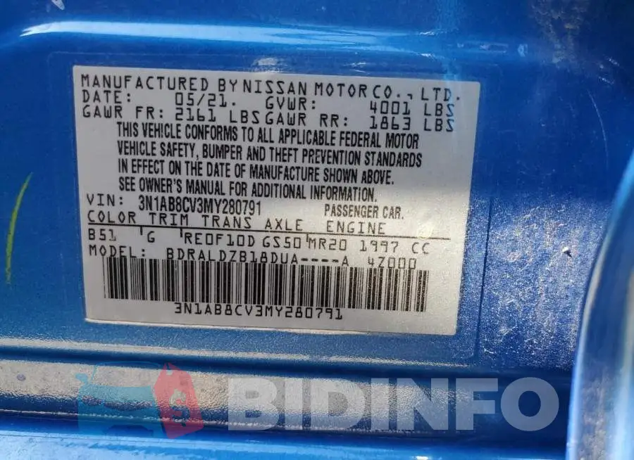3N1AB8CV3MY280791 Photo# 10