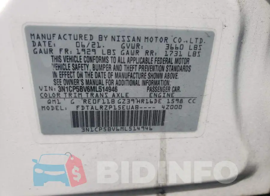 3N1CP5BV6ML514946 Photo# 10