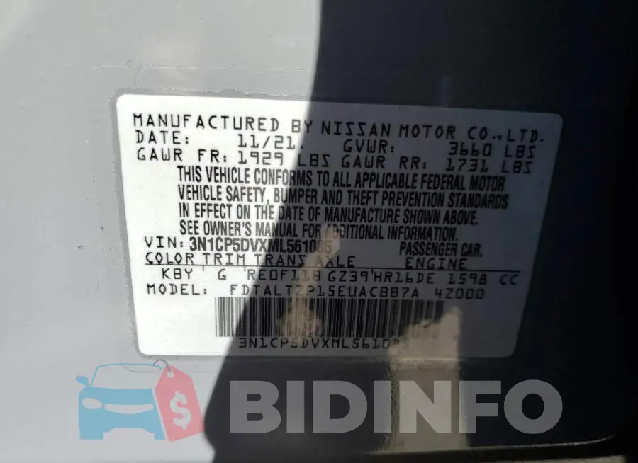 3N1CP5DVXML561085 Photo# 10