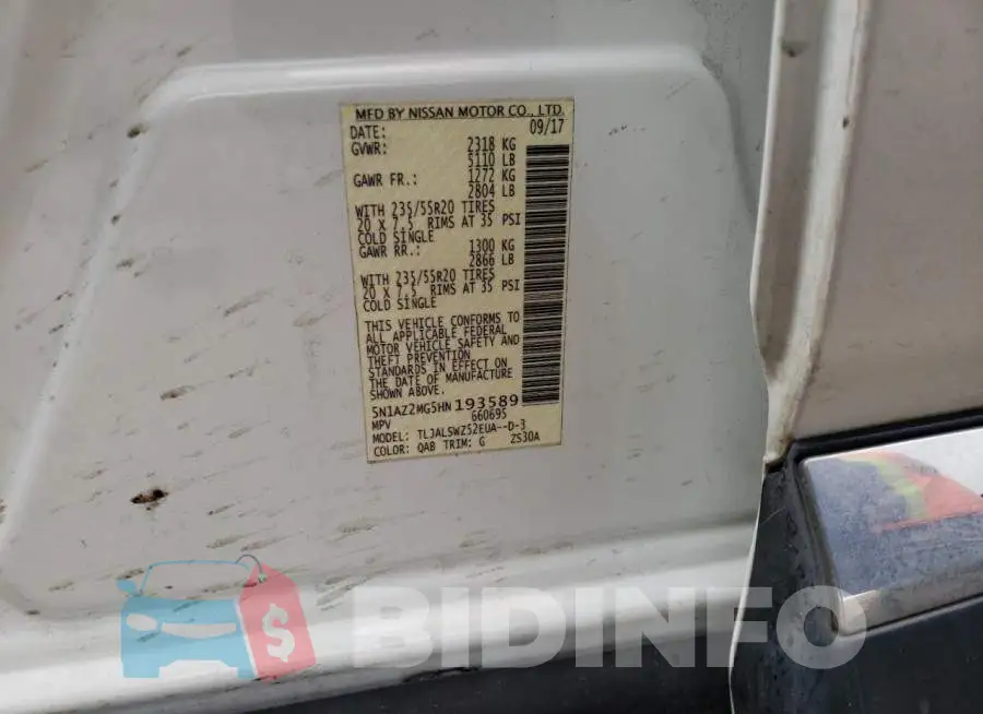 5N1AZ2MG5HN193589 Photo# 10