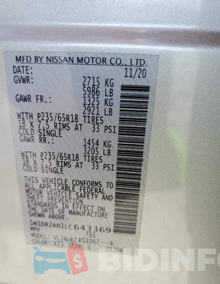 5N1DR2AN1LC643369 Photo# 10