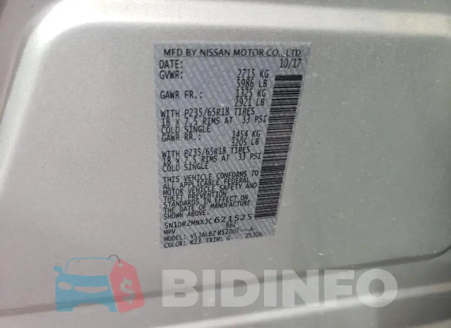 5N1DR2MNXJC621525 Photo# 10