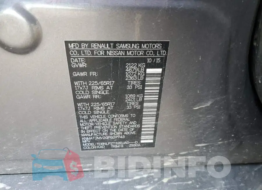 KNMAT2MV2GP607743 Photo# 10
