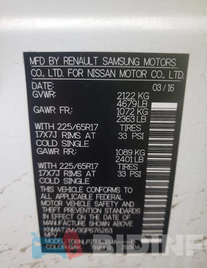 KNMAT2MV3GP676263 Photo# 10