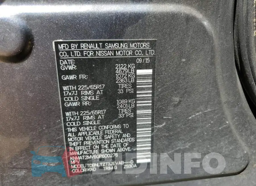 KNMAT2MV6GP600276 Photo# 10