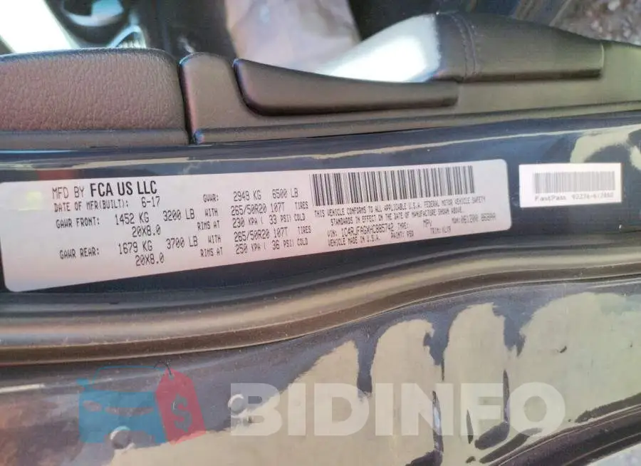 1C4RJFAGXHC885742 Photo# 10