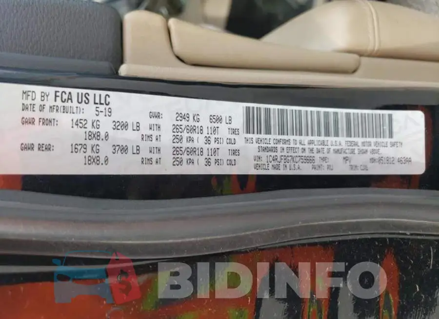 1C4RJFBG7KC759666 Photo# 10