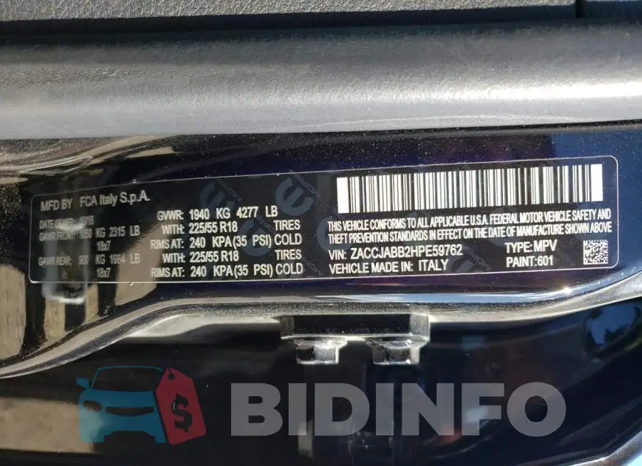 ZACCJABB2HPE59762 Photo# 10