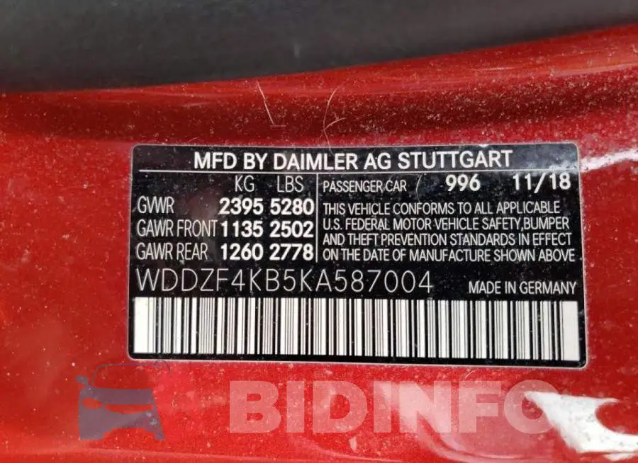 WDDZF4KB5KA587004 Photo# 10