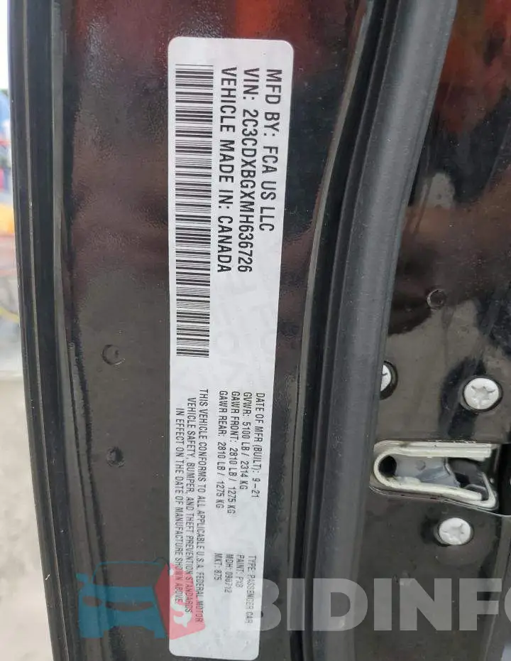 2C3CDXBGXMH636726 Photo# 10