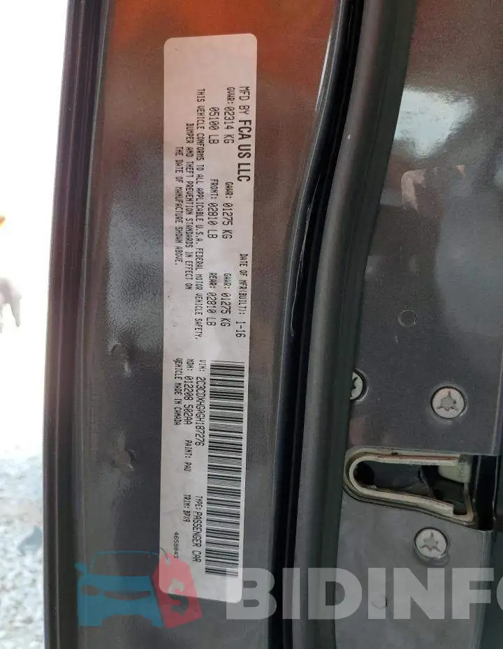 2C3CDXHG0GH187276 Photo# 10