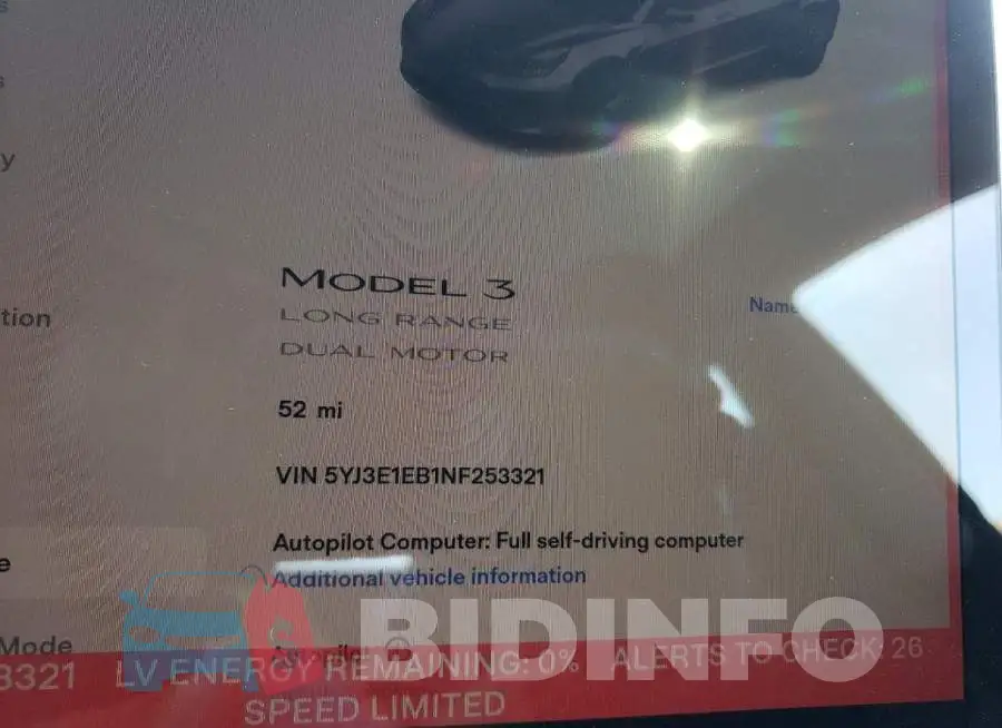 5YJ3E1EB1NF253321 Photo# 8