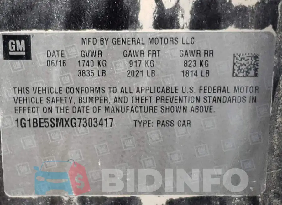 1G1BE5SMXG7303417 Photo# 10