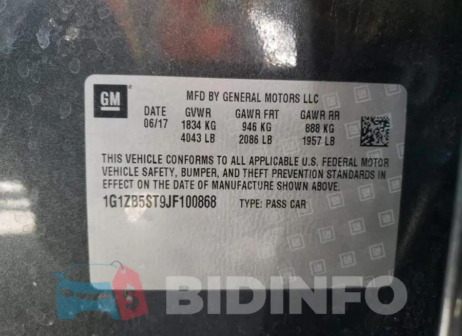 1G1ZB5ST9JF100868 Photo# 10